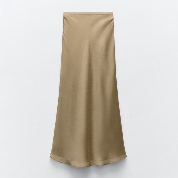 ZARA LAYERED FABRIC MIDI SKIRT - Picture 6 of 8